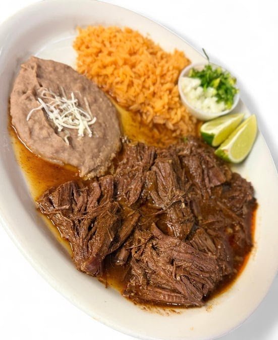 Burritos and combo plates on menu